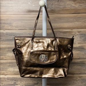 Anne Klein Metallic Bronze Tote EUC P8
